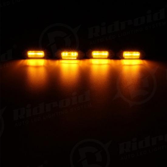 Do 2016- Tacoma Przedni Zderzak Grill Z Bursztynowymi Światłami LED 4 SZT Styl Raptor