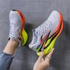Flying Burning Professional Marathon Running Shoes Carbon Board Racing PB Running Shoes Shock Absorption Training Shoes Light White Sneakers