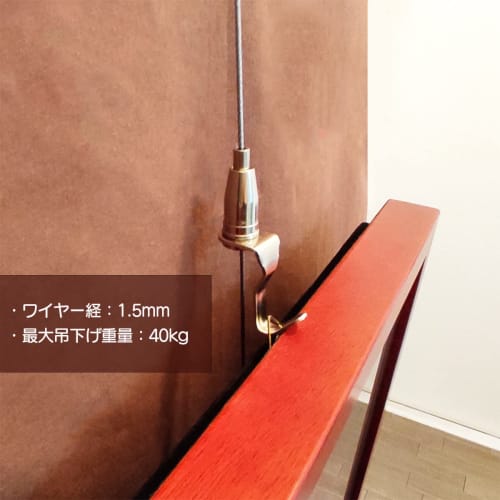 simPLEISURE Picture Rail Stainless Steel Wire Hooks, Set of 4 (1.0m) ea100094a02n0