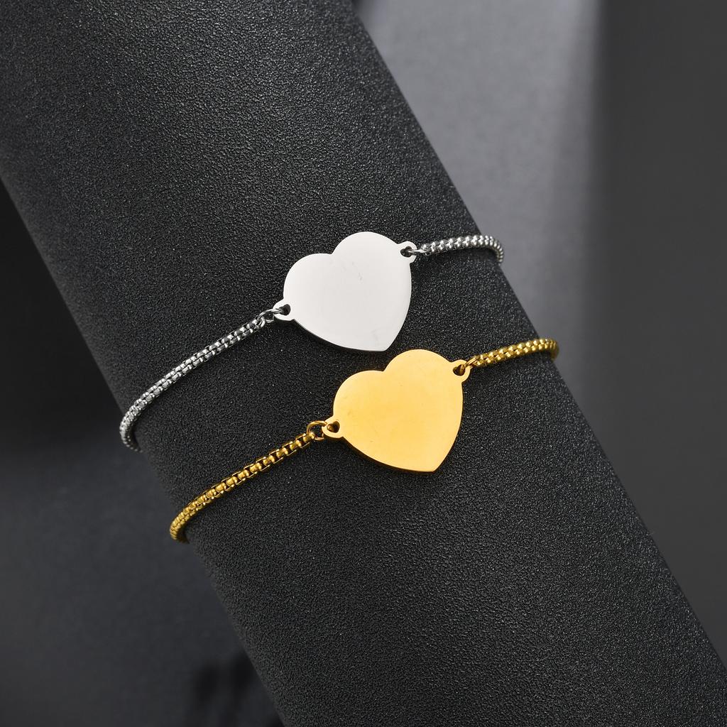 Punk Man Bracelets Hip Pop Gold Color Stainless Steel Thick Hand Chain Blank Bar Couple Men Women Family Jewelry Birthday Gift