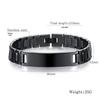 Japanese & Korean Style Men's Black Stainless Steel Engravable Bracelet