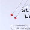 New Simple Fashion Dripping Red Love Ear Line 925 Sterling Silver Jewelry Sweet Cute Peach Heart Popular Earrings  E187