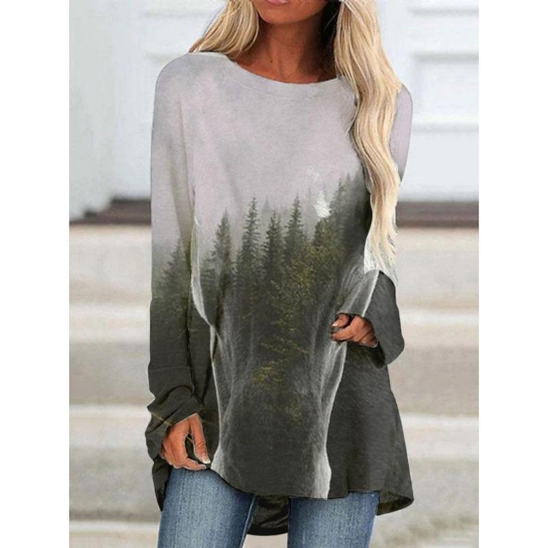 Podzimní a zimní sexy tričko dámské s dlouhým rukávem bohémské základní tričko ležérní prodyšné dámské tričko pulovr velká velikost