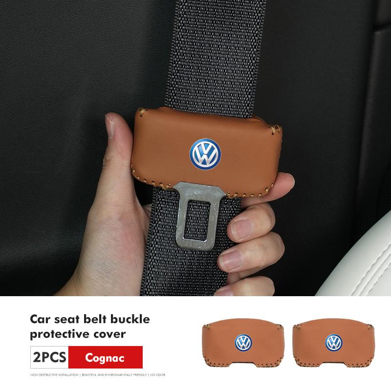 O2Suede Car Seat Belt Buckle Plug Anti-Scratch Clip Protective For Volkswagen VW Golf 4 5 6 7 Polo Jetta Sagitar Magotan Passat B5