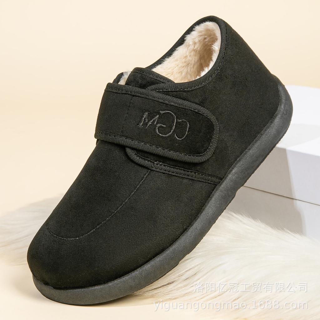 Cotton shoes Velcro thermal boots Cotton boots Fleece thickened snow boots Soft sole comfortable short boots