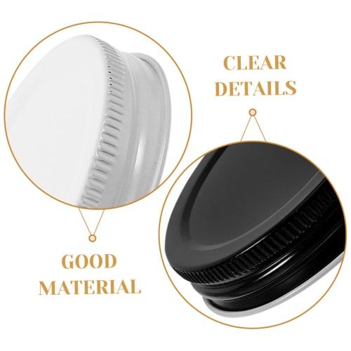 DECHOUS 70mm Metal Tin Lids for Gay Jars, 4 Each In Black and White, Iron Material, Reinforced Airtight Canning Lids for Food Preservation, Jam, and D