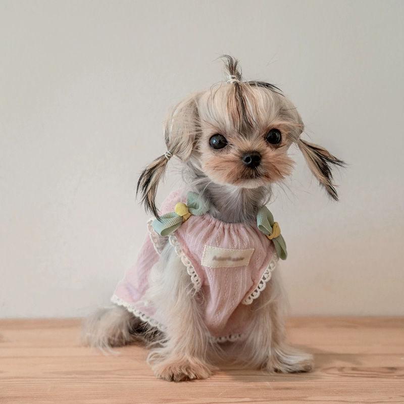 

Весенне-летняя одежда для маленькой собаки мальтийской болонки, тедди, кукольная рубашка, универсальный свободный легкий дышащий жилет XXL chest 55 back 45 about 14-8.5 kg розовый