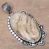 Pendant Picture Jasper Gemstone Valentine'Day Gift Silver Jewelry 2.25"