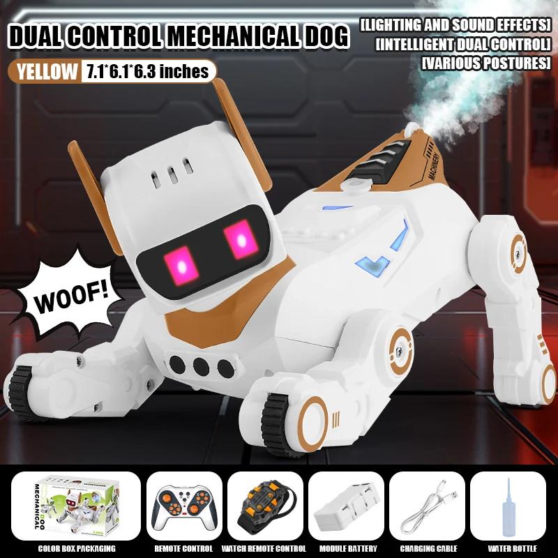 RC Robot Dog Electronic Stunt Pet with Light Sound Spray Interactive Touch Programmable Smart Mechanical Dog Kids Birthday Gift