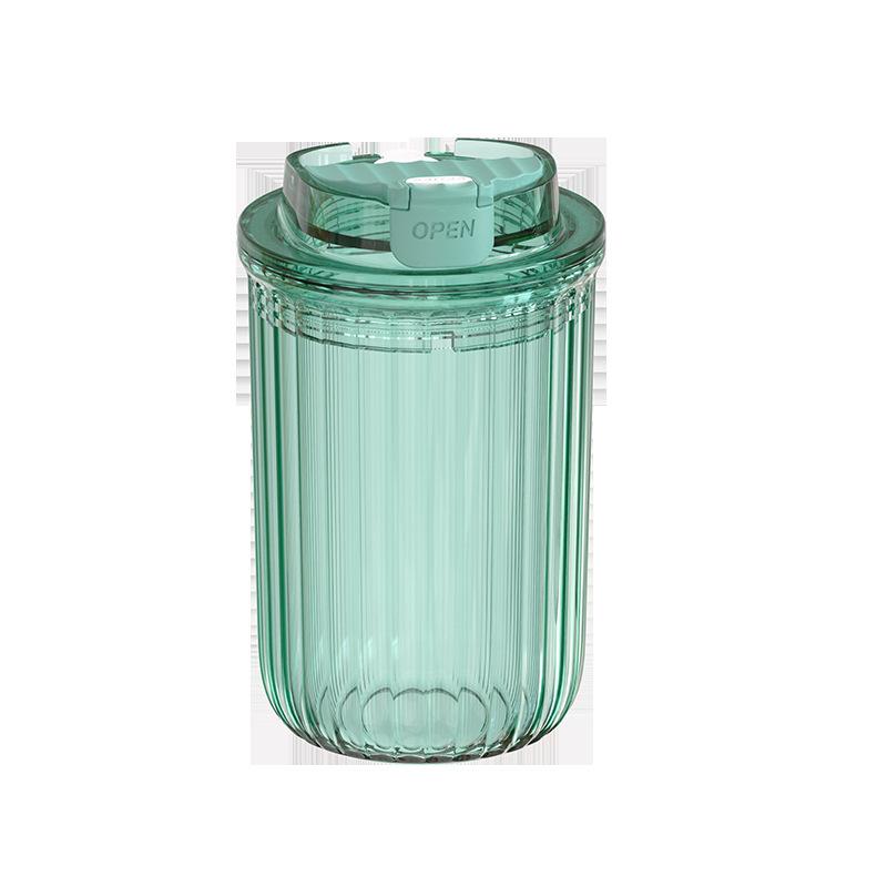 Frosted Coffee Cup 480ml Office Gift Cup Outdoor Portable Handy Cup Double Drink Plastic Water Cup with Rope Handle