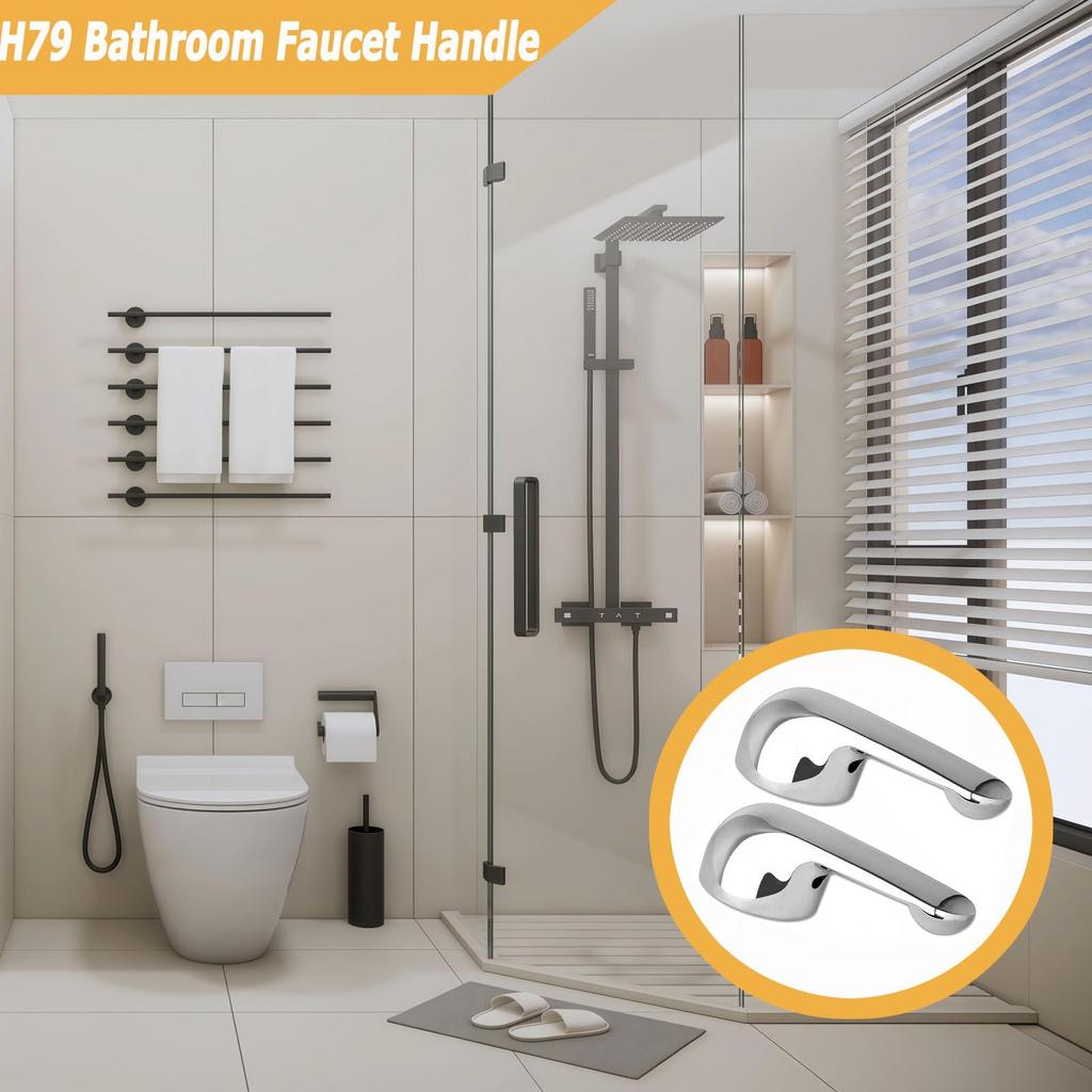 Pack of 2 H79 for Delta 1300 1400 Series Faucet Handle Replacement with Screws and Wrenches Silver