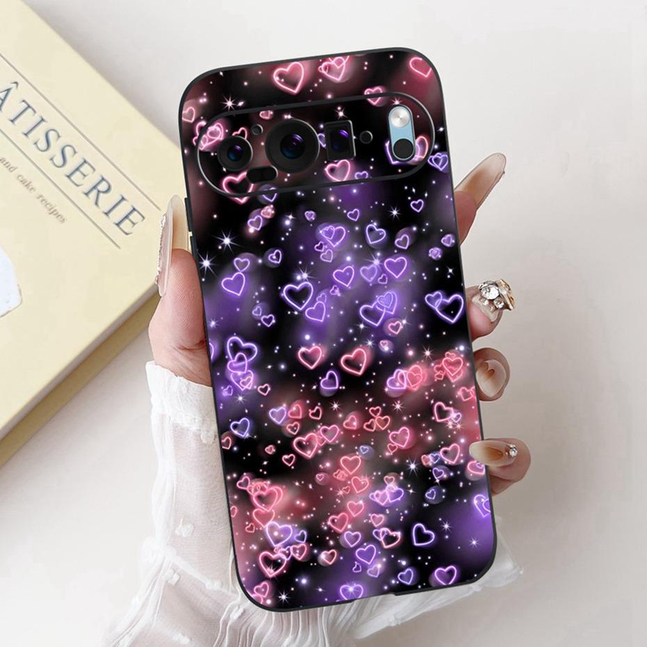 Fashion Painting Phone Case For Google Pixel 9 Pro 9A Black Silicone Soft Cover For Google Pixel9 9A 9Pro Cases Bumpers