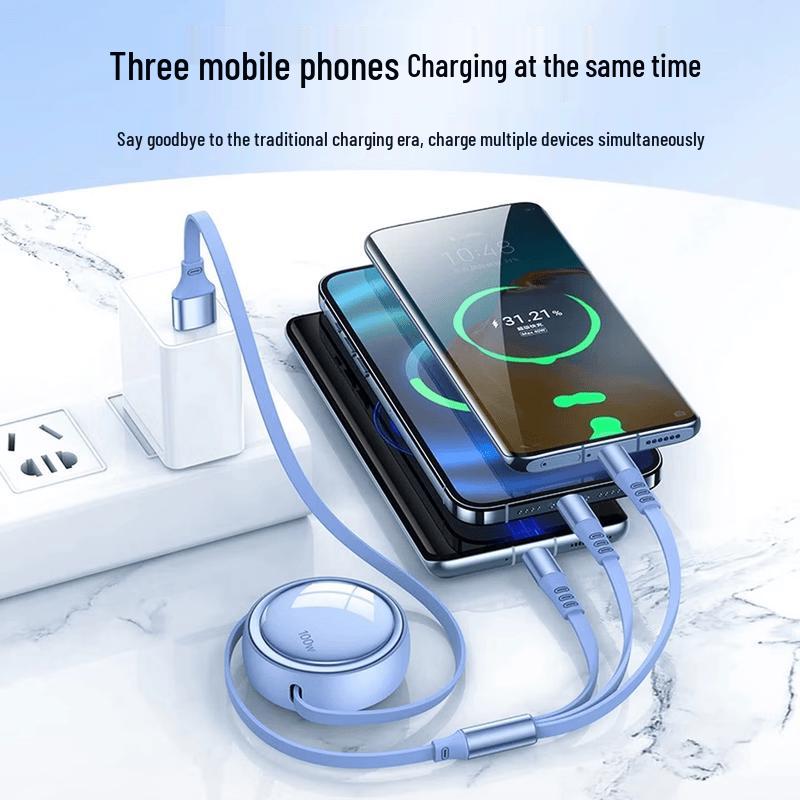 LINGCHEN 3-in-1 Retractable Charging Cable