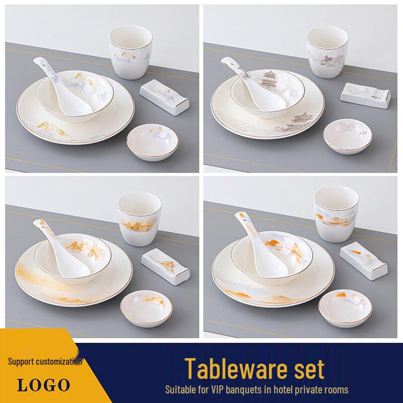 New Chinese Style Decorative Ceramic Tableware Set