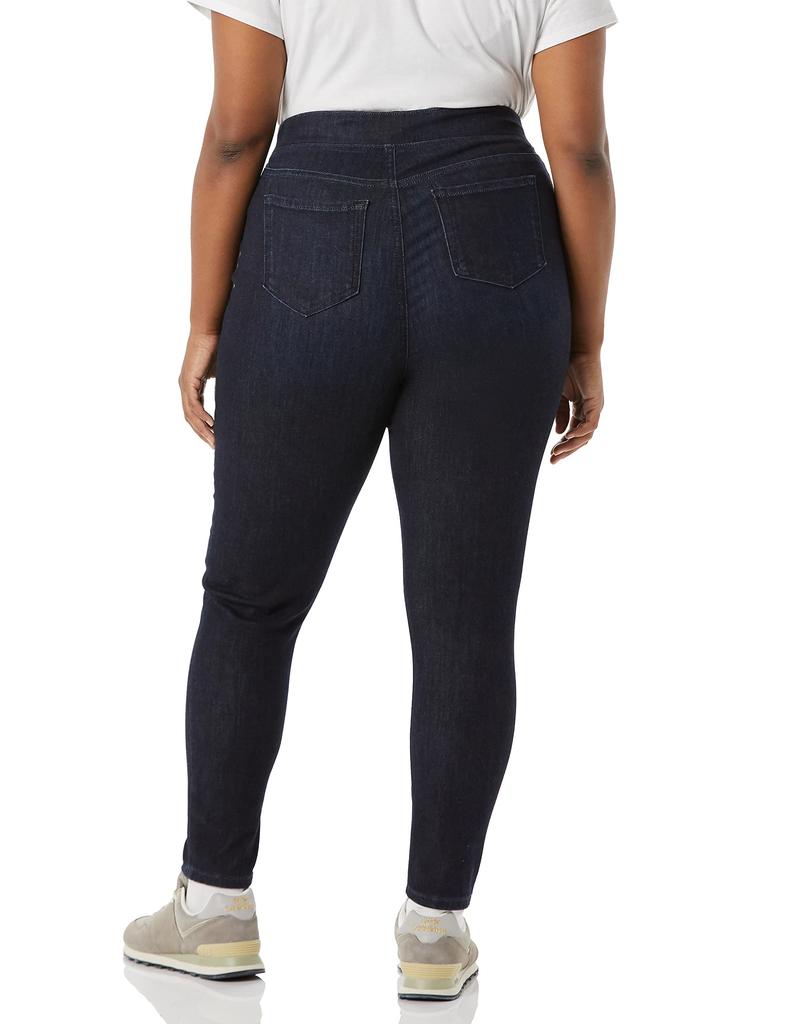 Amazon Essentials Stretch Black Size Short Women's Mid-Rise Pull-On Jeggings, Rinse, 4XL,