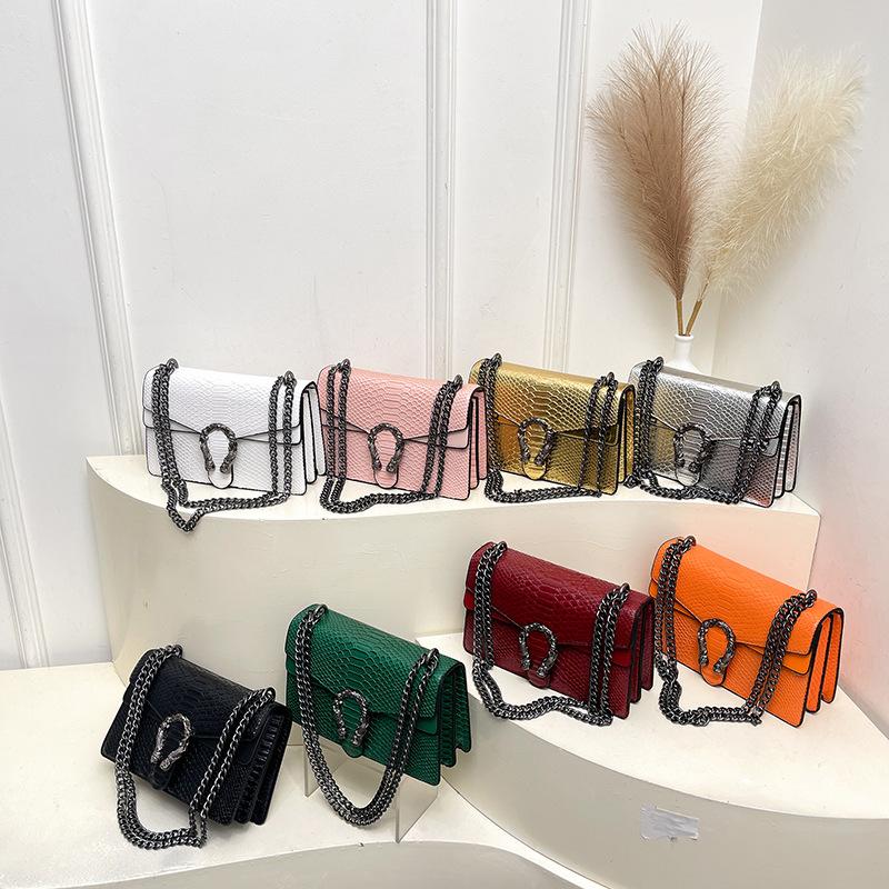 New Fashionable High-end Snake Pattern Bacchus Bag Single Shoulder Crossbody Trendy Women's Bag