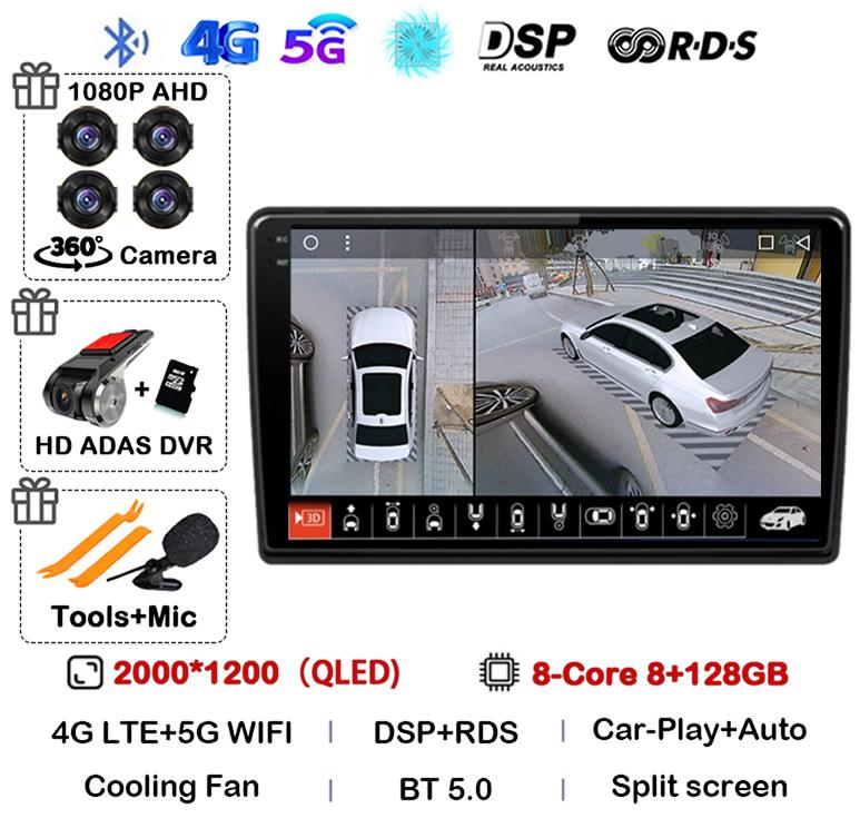 Android 14 Wireless Carplay Auto For Ford Fusion 1 2005-2012 Car Radio GPS Navigation Multimedia Video Player 4G WIFI Stereo