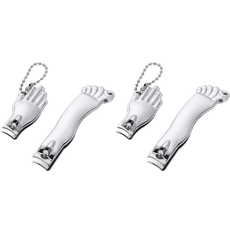 

WTEMPO Креативные щипчики для ногтей в форме руки и ноги, многоцелевые бытовые щипчики для ногтей, брелки, автомобильные ключи, дверные ключи, декоративные подвески 4pcs серебряный