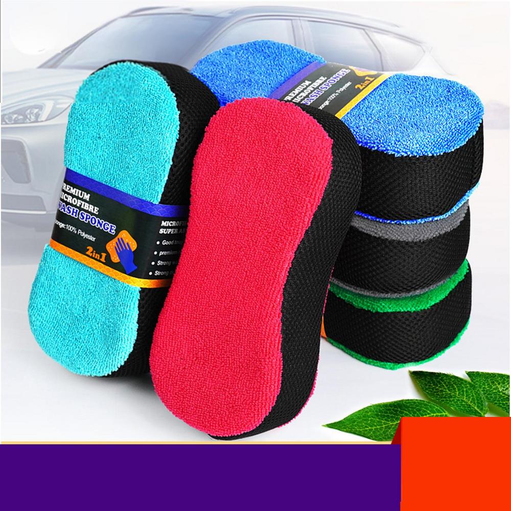 Car Cleaning Sponge 2X Multi-Functional Cleaning Sponge Car Wash Sponge Double-sided Household Cleaning Sponges For Home Kitchen