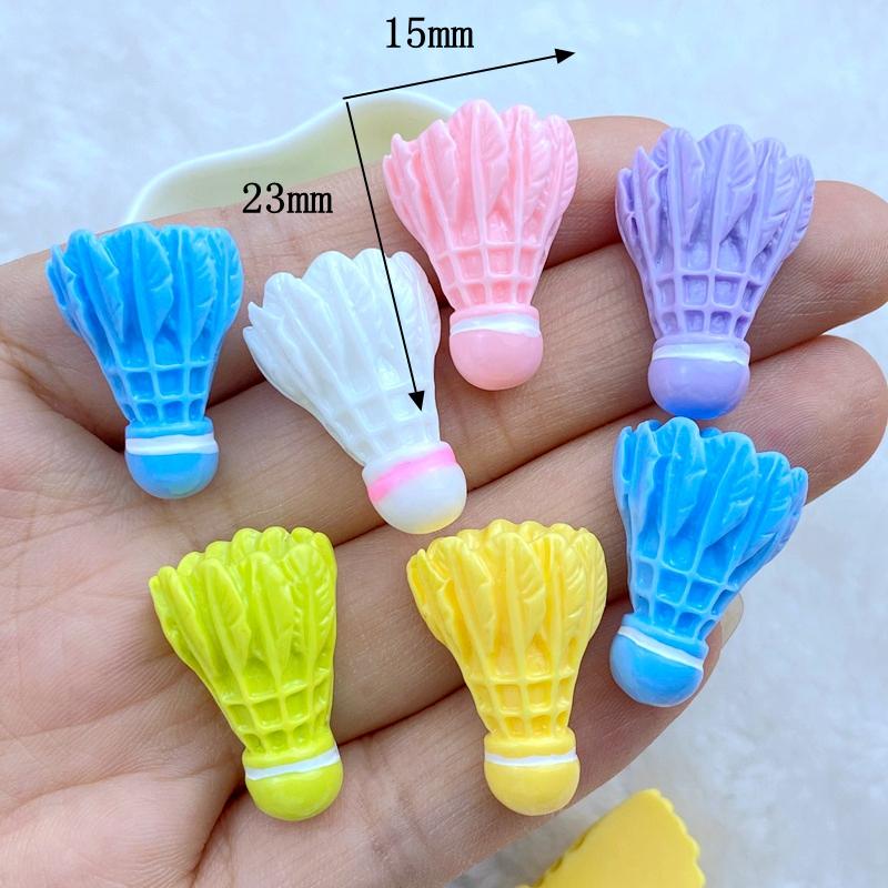 

10Pcs New Mini Cute Mixed 15*23mm Cartoon Badminton Series Flat Back Resin DIY Jewelry Craft Decoration Accessorie
