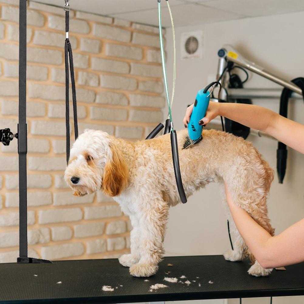 Dog Shower Stand Stainless Steel Trimming Pet Grooming Stand Pet Foldable Grooming Bracket Telescopic Table Hanger for Bath Desk