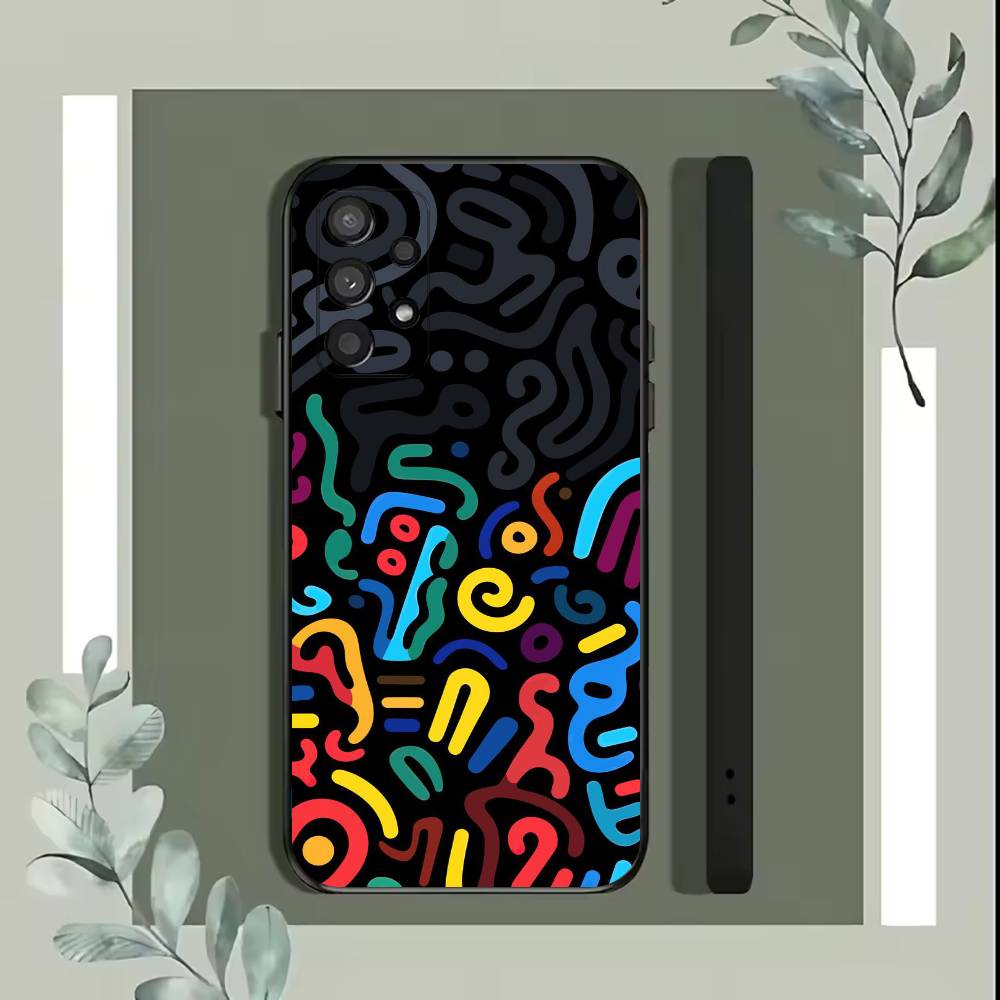 Colorful Lines Graffiti  Phone Case For Samsung S25,S24,S21,S22,S23,S30,Ultra,S20,Plus,Fe,Lite,5G Black Cover