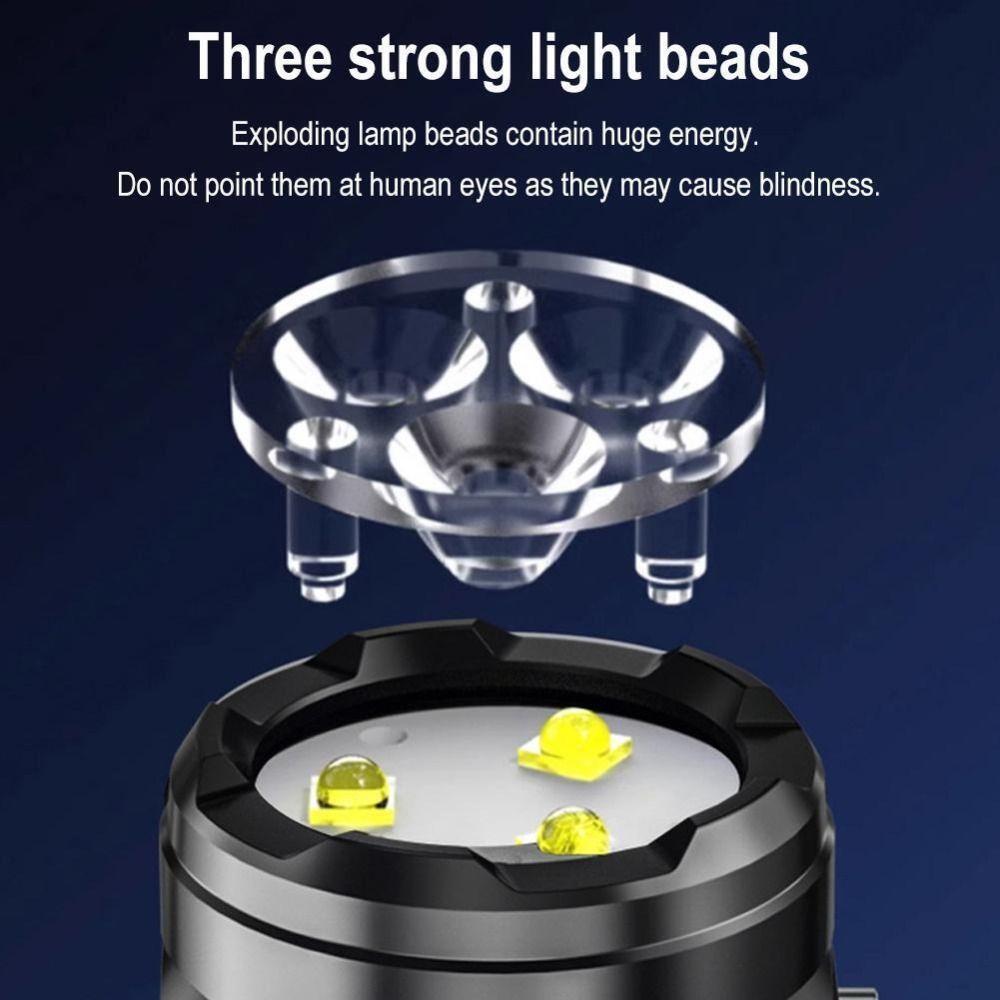 Three Eyed Mini Flashlight Rechargeable Led Flashlight New Thumb Flashlight