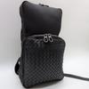 BOTTEGA VENETA Intrecciato Body Shoulder Bag Crossbody Nylon Canvas Leather Black Men's