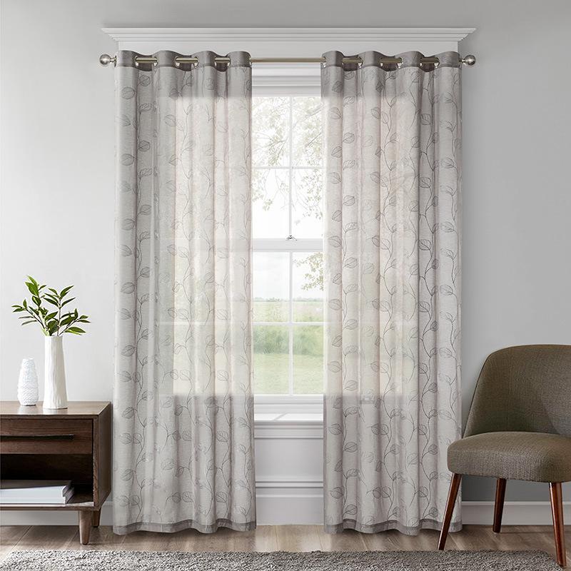 

Curtain Semi-Blackout Perforated Vertical Curtain, American Simple Multi-Color Embroidered Curtain Yarn Finished Product sample sample