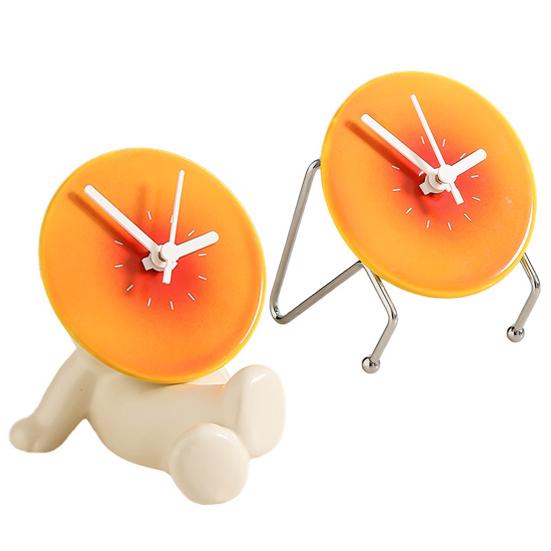 Ceramic Sunset Table Clock with Stand Non-Ticking Silent Desktop Clock Home Office