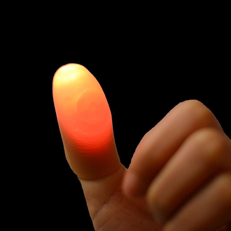 2pcs Thumb Finger Light Luminous Finger Light Magic Trick Props Halloween 2025 Decoration Glowing Fingers Glow In The Dark