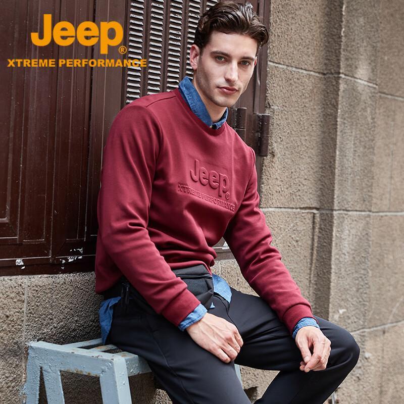 Jeep Men's Ribbed Collar Fleece Sweatshirt