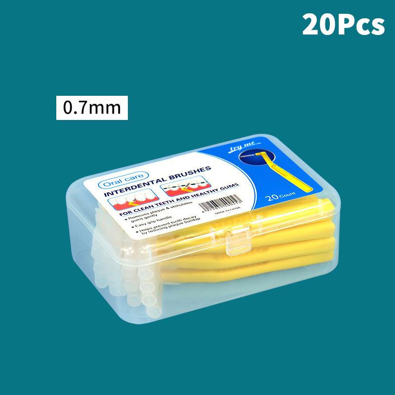 20Pcs L Type Angled Interdental Brush For Braces Micro Soft Brush For Dental Brackets Cleaning Short Handle Brushes