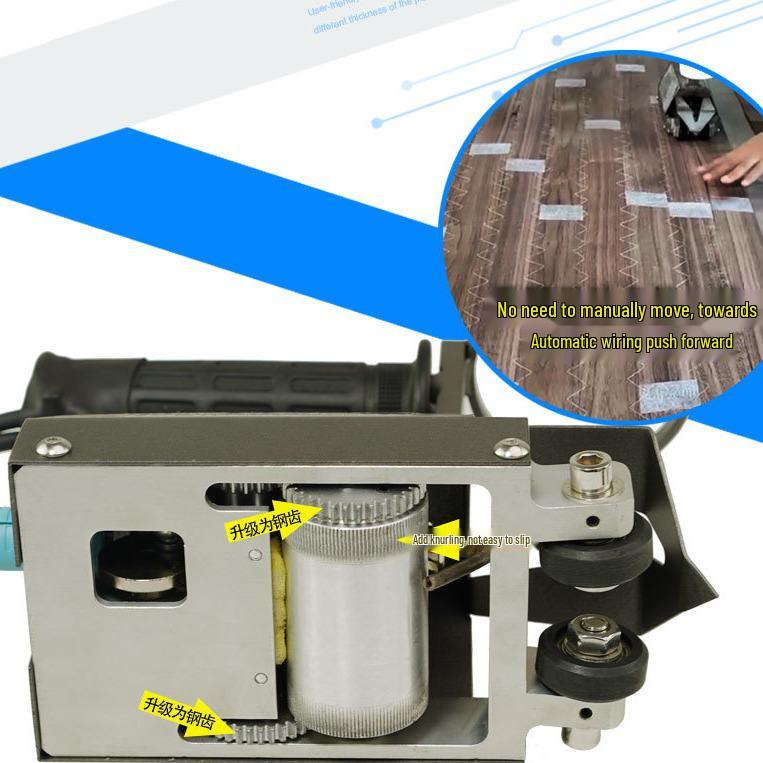 Semi-Automatic Portable Wood Veneer Patching and Sewing Machine