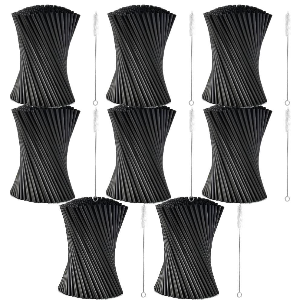 1000-100Pcs Beverage Drink Tube with Straw Brush Flexible Plastic Straw Reusable Milkshake Straws Wedding Party Supplies Straw