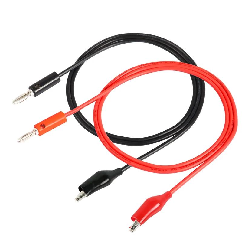 

2 шт. 18AWG 4 мм штекер-банан до затискача-крокодила тестовий провід кабель набір 1 м для мультиметра вимірювальний інструмент