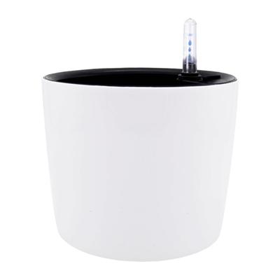 Round Self Watering Planter Wicking Pots with Water Level Indicator for Indoor Golden Ivy, African Violet, Orchid