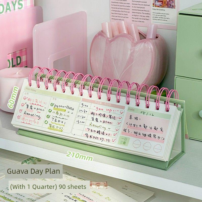 

Grade Three Class Two Guava Horizontal Desk Calendar 2025 New Arrival Calendar INS Office Desk Decoration Daily Planner K
