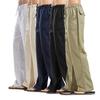 Men's Linen Large Size Cotton Pocket Trousers Casual Loose Pants KTB