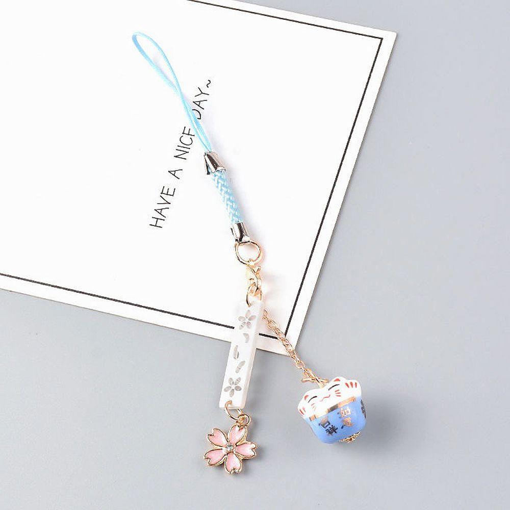Keyring Key Chain Mobile Phone Straps Mobile Phone Lanyard Lucky Cat Keychain Maneki Neko Trinkets