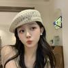 Retro solid color hollow thin beret women's new summer literary and versatile painter hat fashion octagonal hat