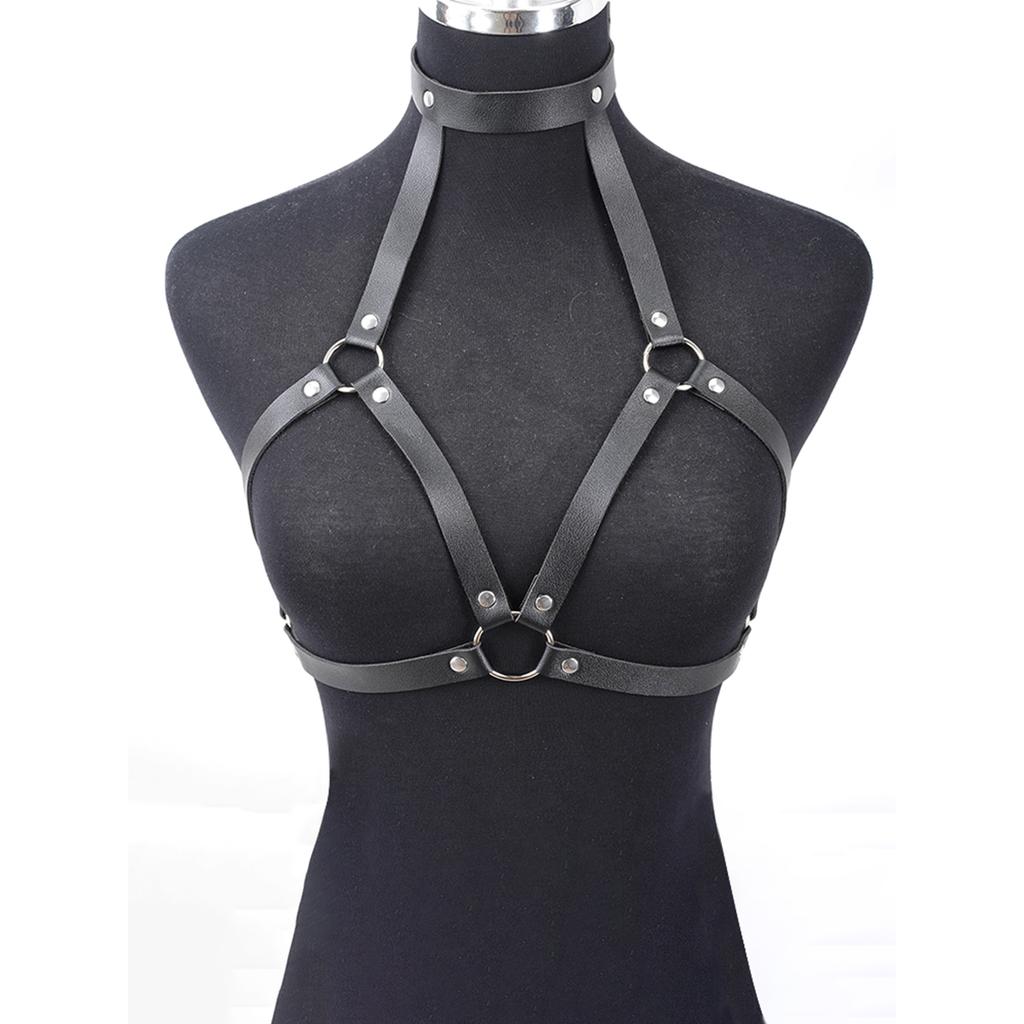 Women Fashion Leather Waist Belt Adjustable Chest Harness Decorative Harness Straps Corsett Waistband Gothic Clothing Accessorie
