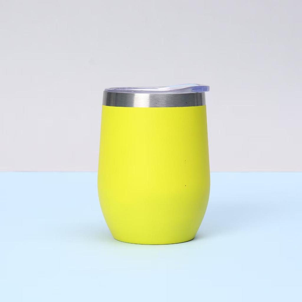 12oz U-Shaped Eggshell Stainless Steel Thermos Cup, Double-Layer Vacuum Insulated