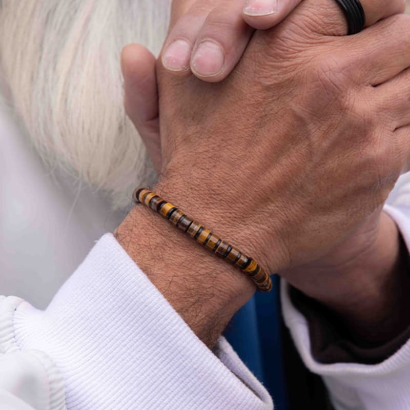 PIG & HEN Brontide 6 Armband – Tigerauge x Schwarz