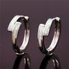 New Minimalist Style Gold Misplaced Blue and White Circle Earrings with Versatile Ear Buckles