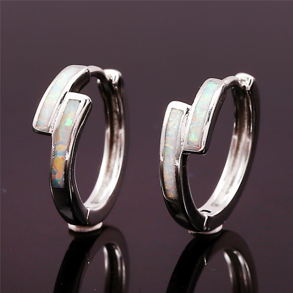 New Minimalist Style Gold Misplaced Blue and White Circle Earrings with Versatile Ear Buckles