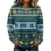 Women's Casual Long Sleeve Christmas Print Neck Sweatshirt