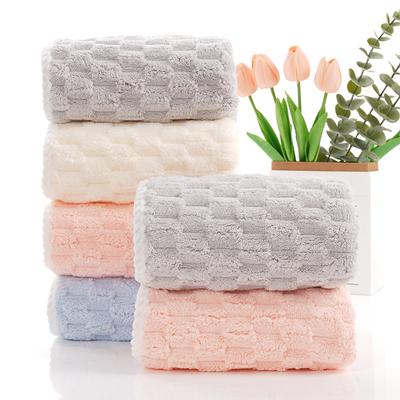 Coral Fleece Towel Fresh Towel Soft and Thick Strong Water Absorption Hair Wiping, Quick Drying Household Face Towel