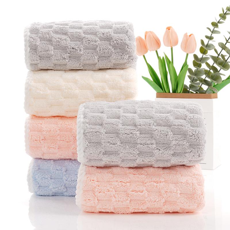 Coral Fleece Towel Fresh Towel Soft and Thick Strong Water Absorption Hair Wiping, Quick Drying Household Face Towel