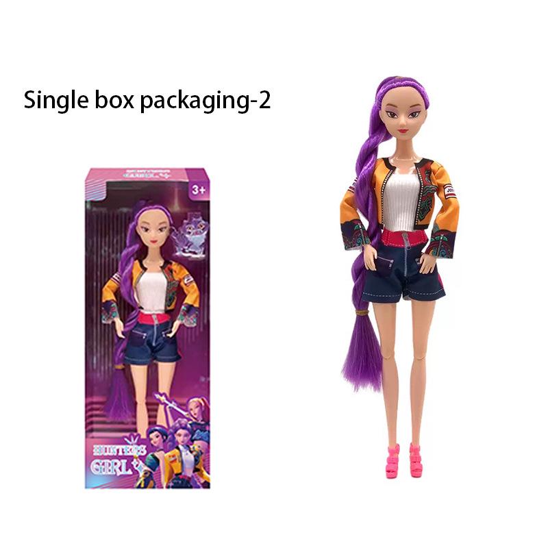 K-POP Demon Hunter Girl Group Doll with Music Accessories, 11.5" Soft Vinyl, 11 Joints